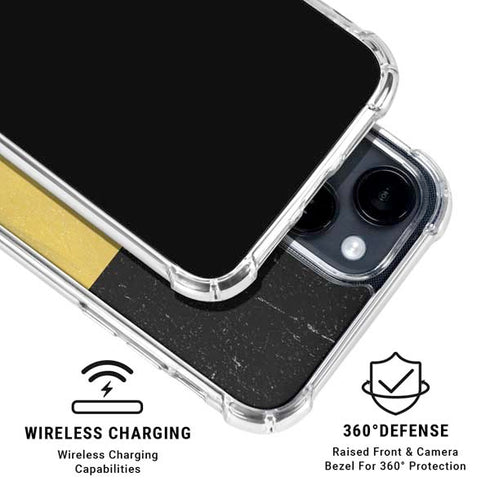 Belgium Flag Distressed iPhone 15 Clear Case